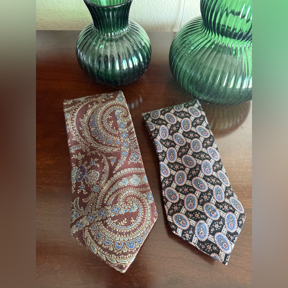 Nordstrom Paisley and Floral Ties - Brown and Blue